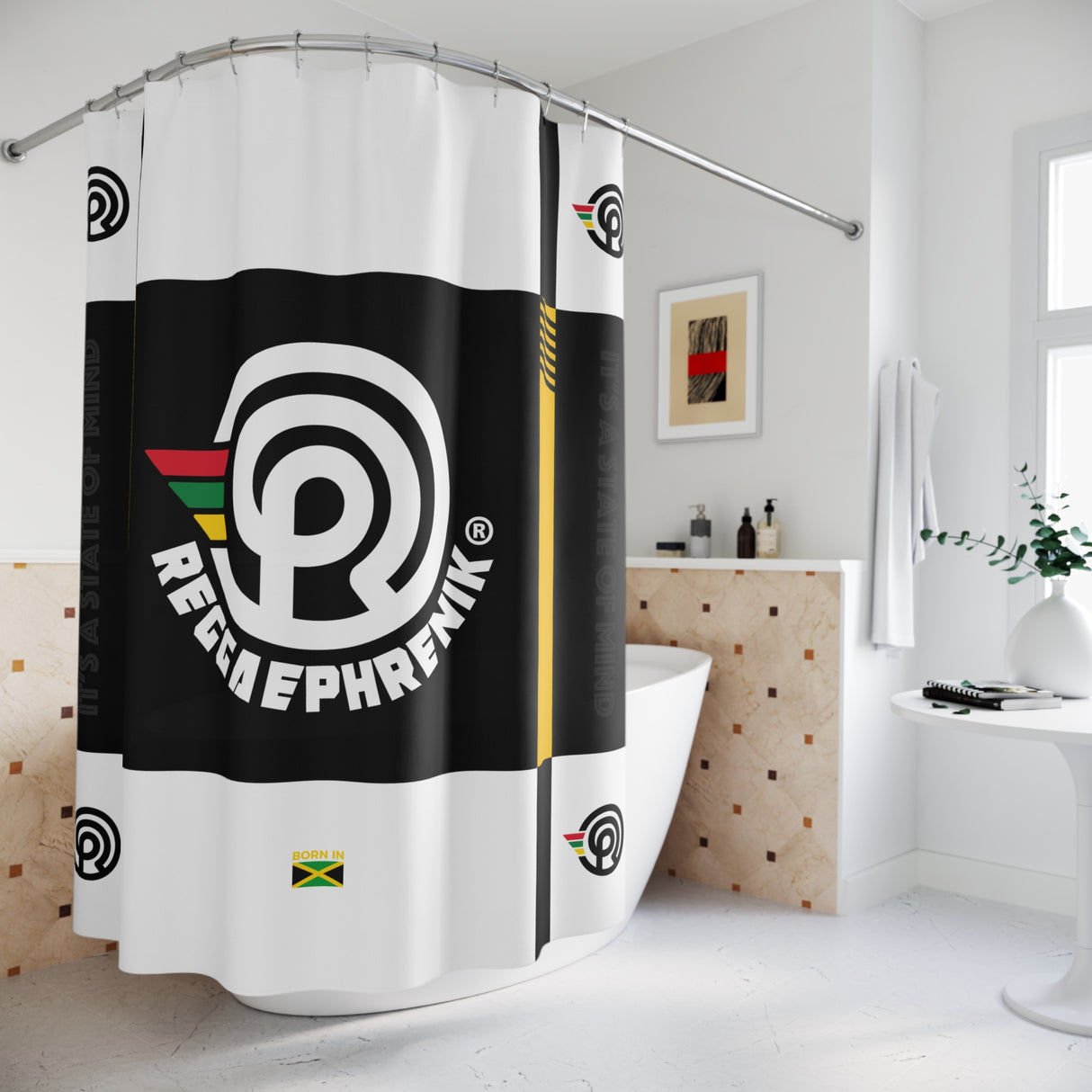 ReggaePhrenik® Reverse Block Shower Curtain