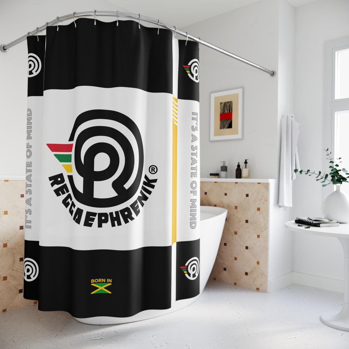 ReggaePhrenik® Reverse Block Shower Curtain