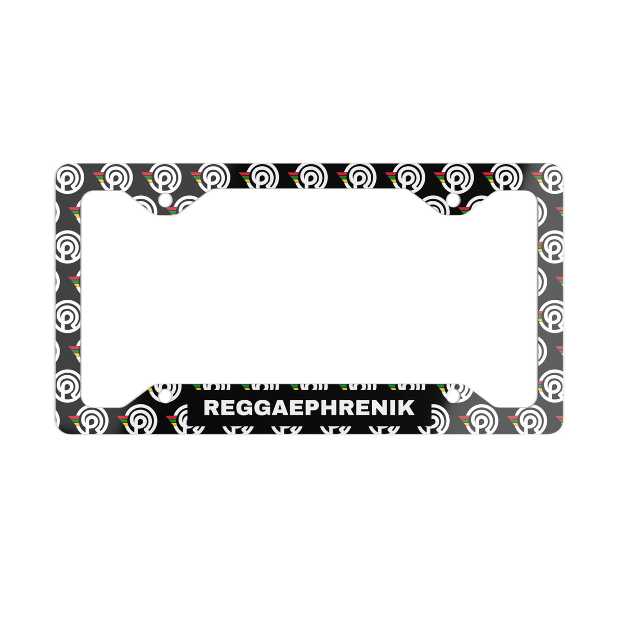 Icon Pattern Metal License Plate Frame