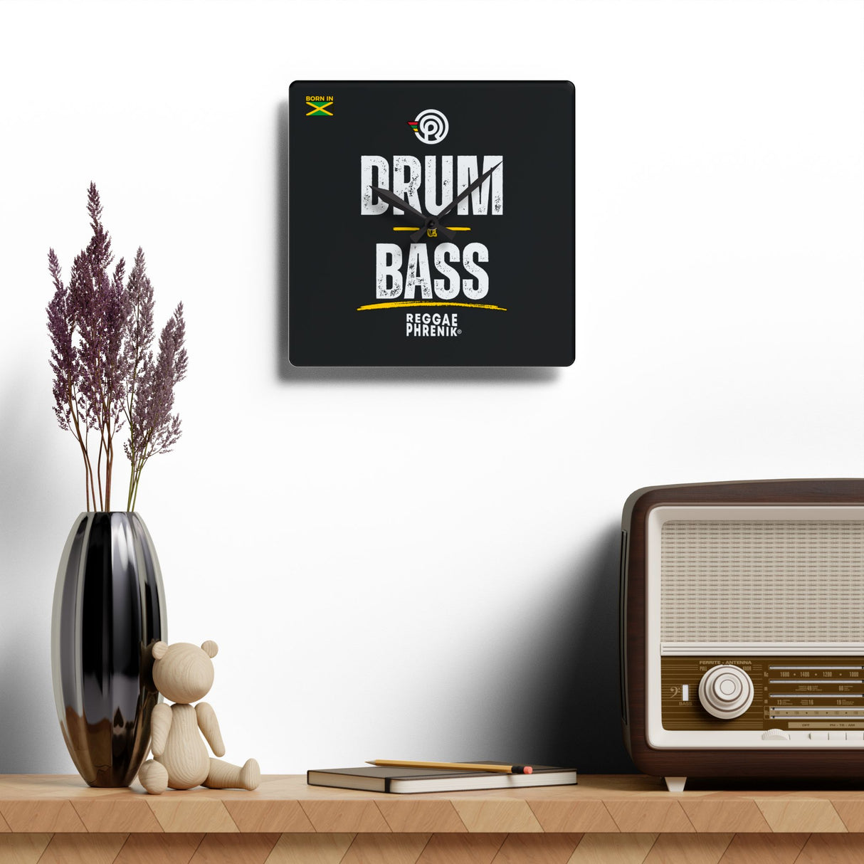 Drum and Bass Acrylic Wall Clock