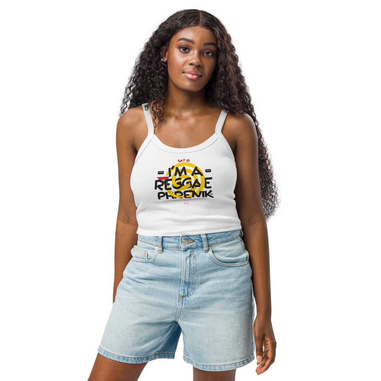 "I'm a ReggaePhrenik" Micro-rib Stretch Fit Tank Top